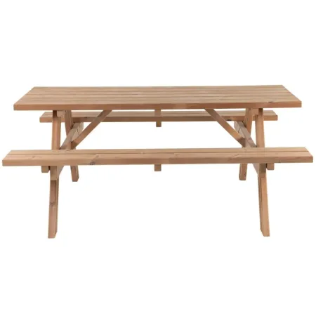 Tavolo Picnic in Legno Termotrattato Panche Richiudibili 177x153x76cm