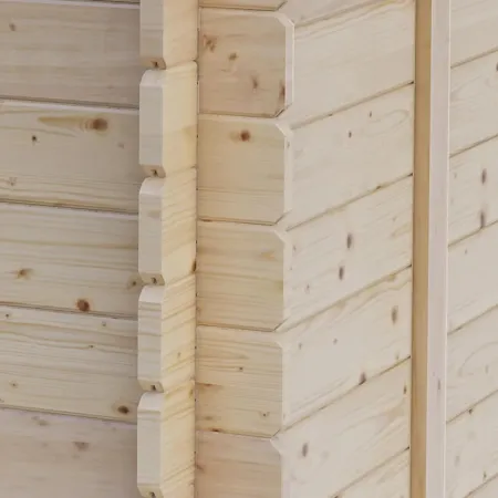 Casetta in Legno con Pavimento 3x3 m Block House Doopia Porta Finestra