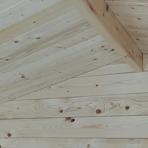 Casetta in Legno Addossata 218x130 cm con Porta Doppia e Pavimento