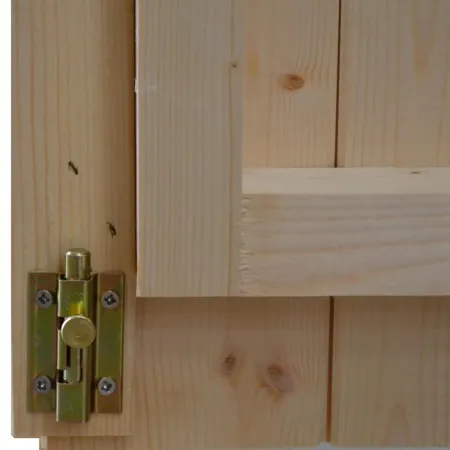 Casetta in Legno Addossata 218x130 cm con Porta Doppia e Pavimento