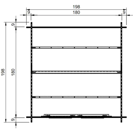 Casetta in Legno da Giardino Block House 2x2 m Doppia Porta Finestrata