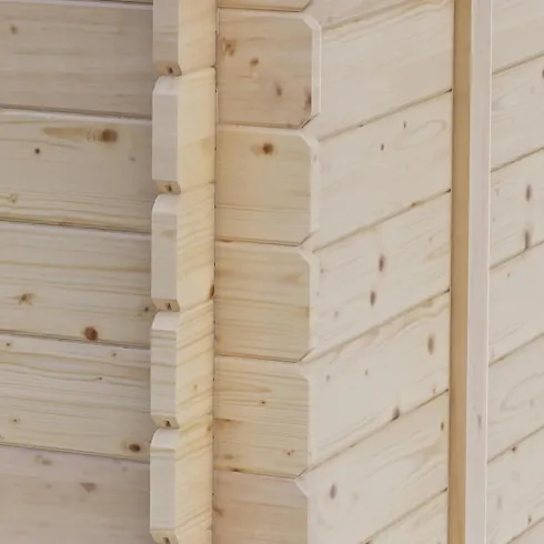 Casetta in Legno Block House 249x249 cm Porta Finestrata da Giardino