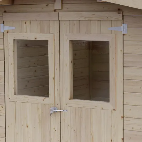 Casetta in Legno Block House 249x249 cm Porta Finestrata da Giardino