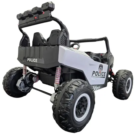 Auto Elettrica per Bambini 24V Buggy Pattuglia Polizia Nero Bianco