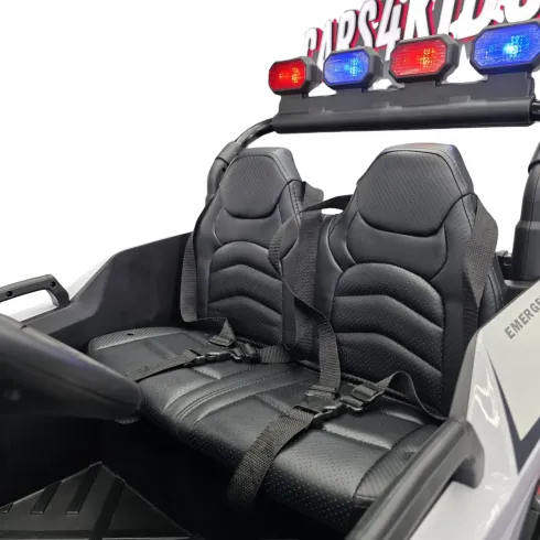 Auto Elettrica per Bambini 24V Buggy Pattuglia Polizia Nero Bianco