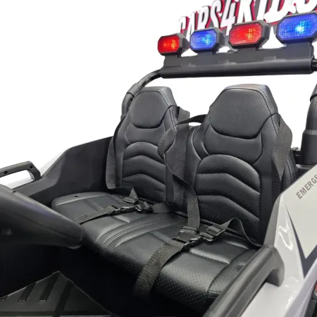 Auto Elettrica per Bambini 24V Buggy Pattuglia Polizia Nero Bianco