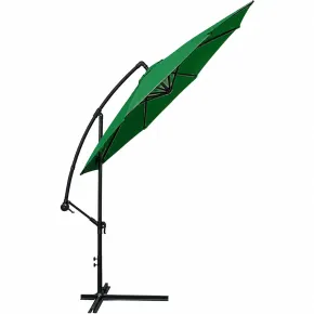 Ombrellone Rotondo Decentrato Verde Inclinabile a Braccio Laterale con Manovella | BricoShop24 2
