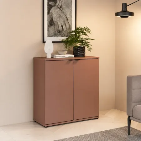 Credenza Multiuso 2 Ante Terracotta Madia per Soggiorno Salvaspazio