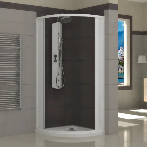 Box Doccia Semicircolare Tondo a Soffietto Angolo 70 75 80 90 in PVC Cabina | BricoShop24