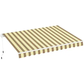 Tenda da Sole Avvolgibile a Barra Quadra 250x200 cm Beige Rigato