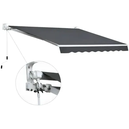 Tenda da Sole Avvolgibile a Barra Quadra 400x250 cm Antracite Esterno
