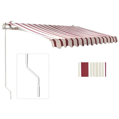 Tenda da Sole Avvolgibile Barra Quadra 400x300 cm Bordeaux Crema