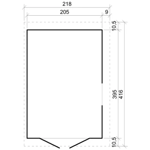 Casetta da Giardino Addossata 2x4 m in Legno 17 mm Porte con Finestre