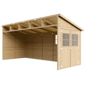 Casetta in Legno 17 mm da Giardino 2x5 Rimessa Attrezzi Addossata 10 m2