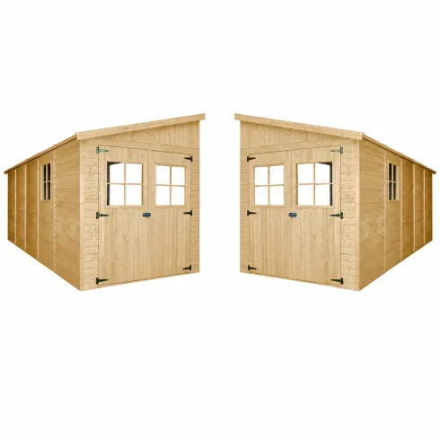 Casetta in Legno 17 mm da Giardino 2x5 Rimessa Attrezzi Addossata 10 m2