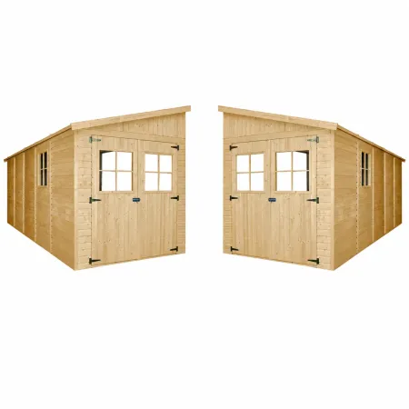Casetta in Legno 17 mm da Giardino 2x5 m con Pavimento Addossata 10 m2