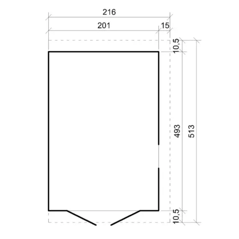 Casetta in Legno 17 mm da Giardino 2x5 m con Pavimento Addossata 10 m2