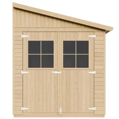 Casetta Addossata da Giardino in Legno Chiusa 2x5 m Pavimento 10 m2