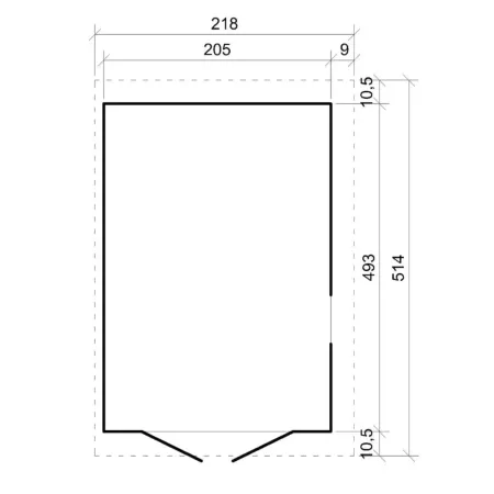 Casetta Addossata da Giardino in Legno Chiusa 2x5 m Pavimento 10 m2