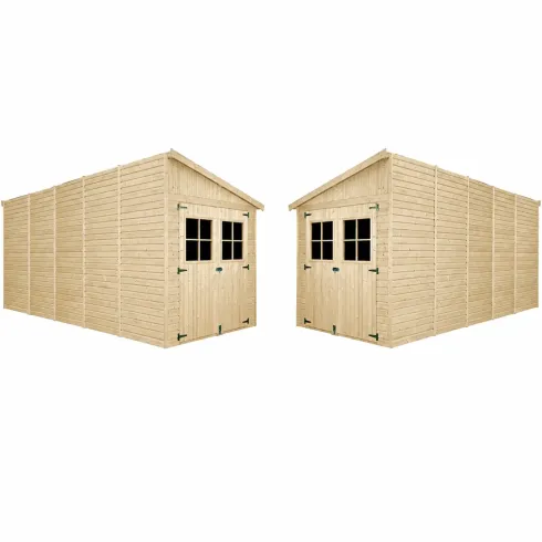 Casetta Addossata da Giardino in Legno Chiusa 2x5 m Pavimento 10 m2