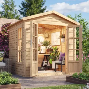 Casetta da Giardino in Legno 2x2 m 4 m2 con Pavimento e Tegole Rosso 2