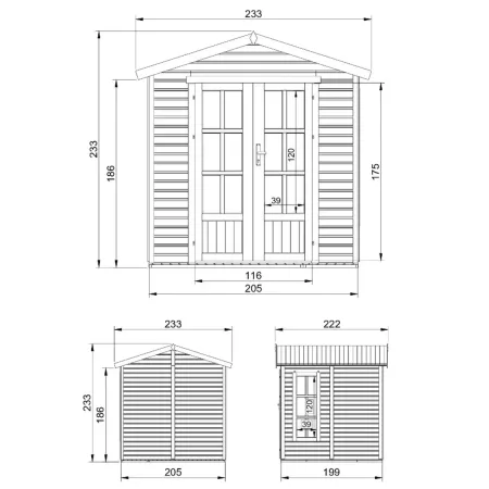 Casetta da Giardino in Legno 2x2 m 4 m2 con Pavimento Tegole Marrone