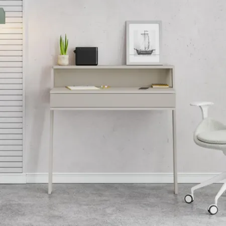 Scrivania da Parete con Cassetto Beige Cashmere Salvaspazio per Studio
