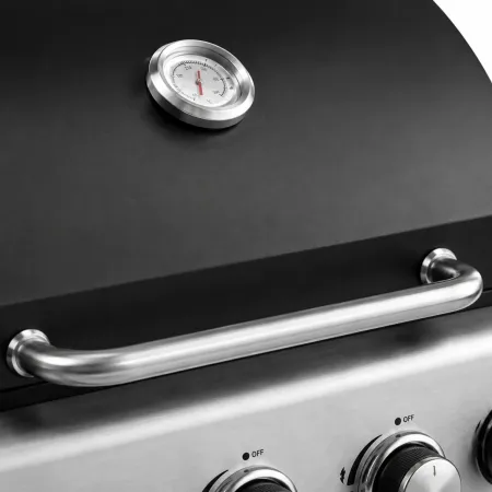 Barbecue a Gas GPL da Esterno 3 Fuochi con Coperchio in Acciaio Inox