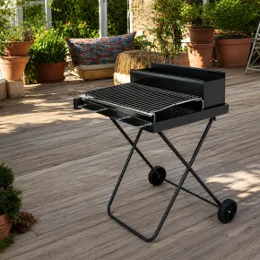 Barbecue Carbonella Portatile Richiudibile Griglia Cromata da Esterno 2