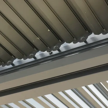 Pergola Bioclimatica in Alluminio 360x300 cm con 2 Teli Laterali Grigi