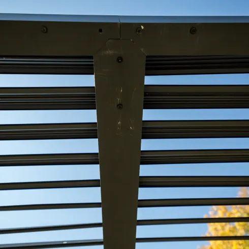 Pergola Bioclimatica in Alluminio 360x300 cm con 2 Teli Laterali Grigi