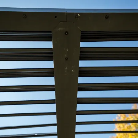 Pergola Bioclimatica in Alluminio 360x300 cm con 2 Teli Laterali Grigi