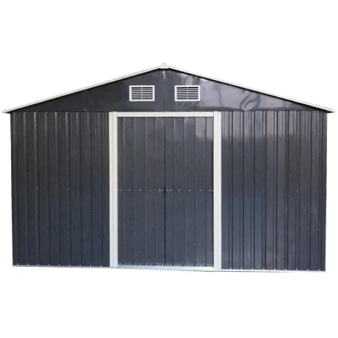 Casetta in Metallo 257x257 cm Deposito da Giardino Box Doppia Porta