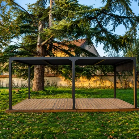 Pergola Bioclimatica Doppia 360x600 Lamelle Orientabili Tenda Laterale