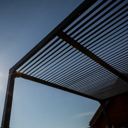 Pergola Bioclimatica Doppia 360x600 Lamelle Orientabili Tenda Laterale