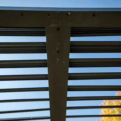 Pergola Bioclimatica Doppia 360x600 in Alluminio con 2 Tende Laterali