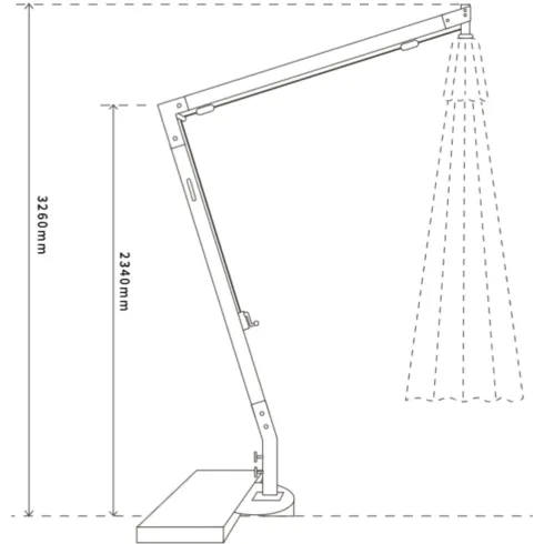 Ombrellone da Giardino Palo Laterale 3x3 m Telo Impermeabile Ecrù