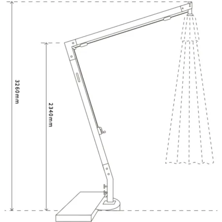 Ombrellone da Giardino Palo Laterale 3x3 m Telo Impermeabile Ecrù