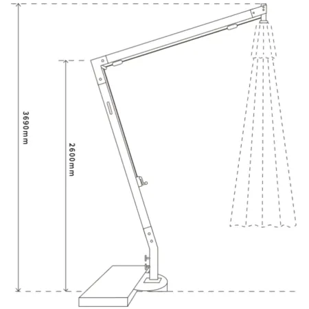 Ombrellone da Giardino Palo Laterale in Legno 4x4 m Ecrù con Manovella