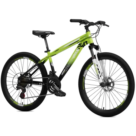 Bicicletta Mountain Bike Bambini 24" Verde Cambio Shimano Cavalletto