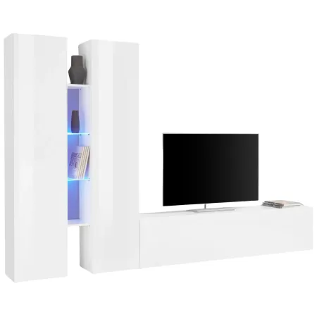 Parete Attrezzata Soggiorno 280x30x180 cm con 2 Colonne e Porta TV