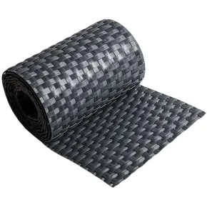 Frangivista in Rattan Artificiale Rotolo Antracite 19x204 cm Esterno