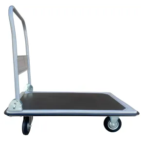 Carrello Portatutto Pieghevole in Acciaio Pianale Antiscivolo 300kg