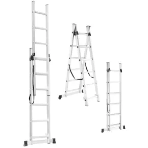 Scala Trasformabile 6+6 Gradini in Alluminio Pieghevole Altezza 2,7m