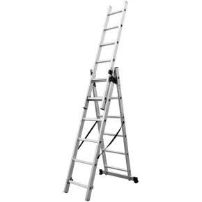 Scala a Sfilo 3 Rampe 6+6+6 Gradini in Alluminio Altezza 4m Max 150kg