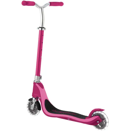 Monopattino Bimbi 2 Ruote Rosa Rubino Manubrio Regolabile Ruote LED