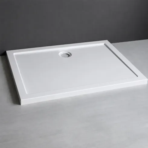 Piatto Doccia Acrilico 70 80 90 100 120 140 5cm Rettangolare Bianco con Piletta
