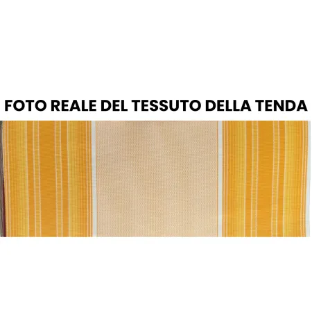 Tenda da Sole Avvolgibile Barra Quadra 250x200 cm Giallo Bianco