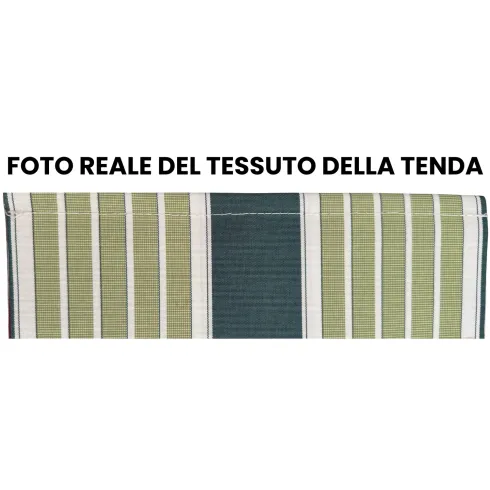 Tenda da Sole a Caduta 100x250 cm Verde Bianco Rigato Senza Cassone