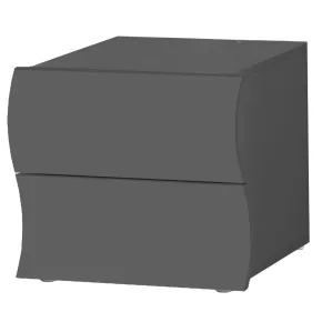 Comodino 2 Cassetti Antracite Opaco in Legno Camera da Letto